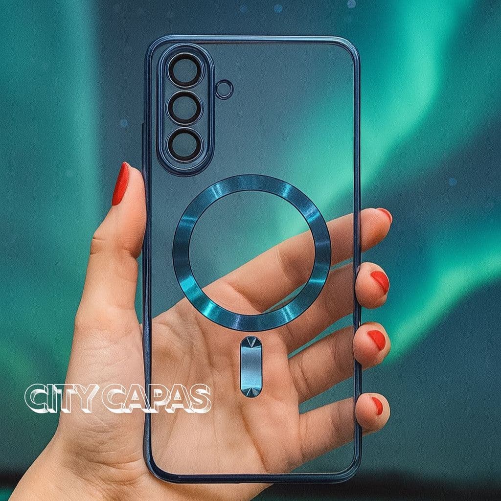 City Capas – Capinha Samsung S24/S23/S21/S20FE A56 A36 A26 A16 A06 Transparente Indução Magnética