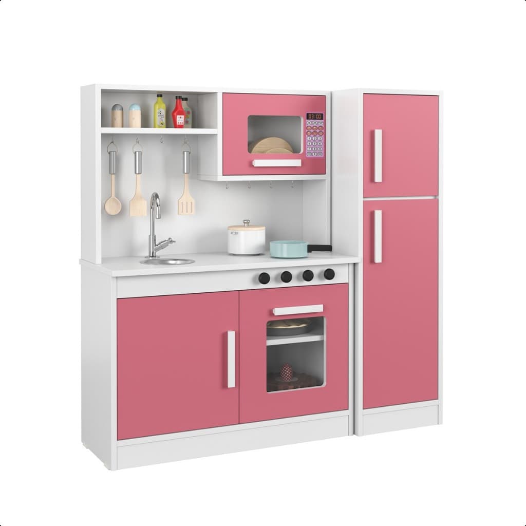 Kit Cozinha Infantil Binquedo Criança com Fogão, Pia e Microondas