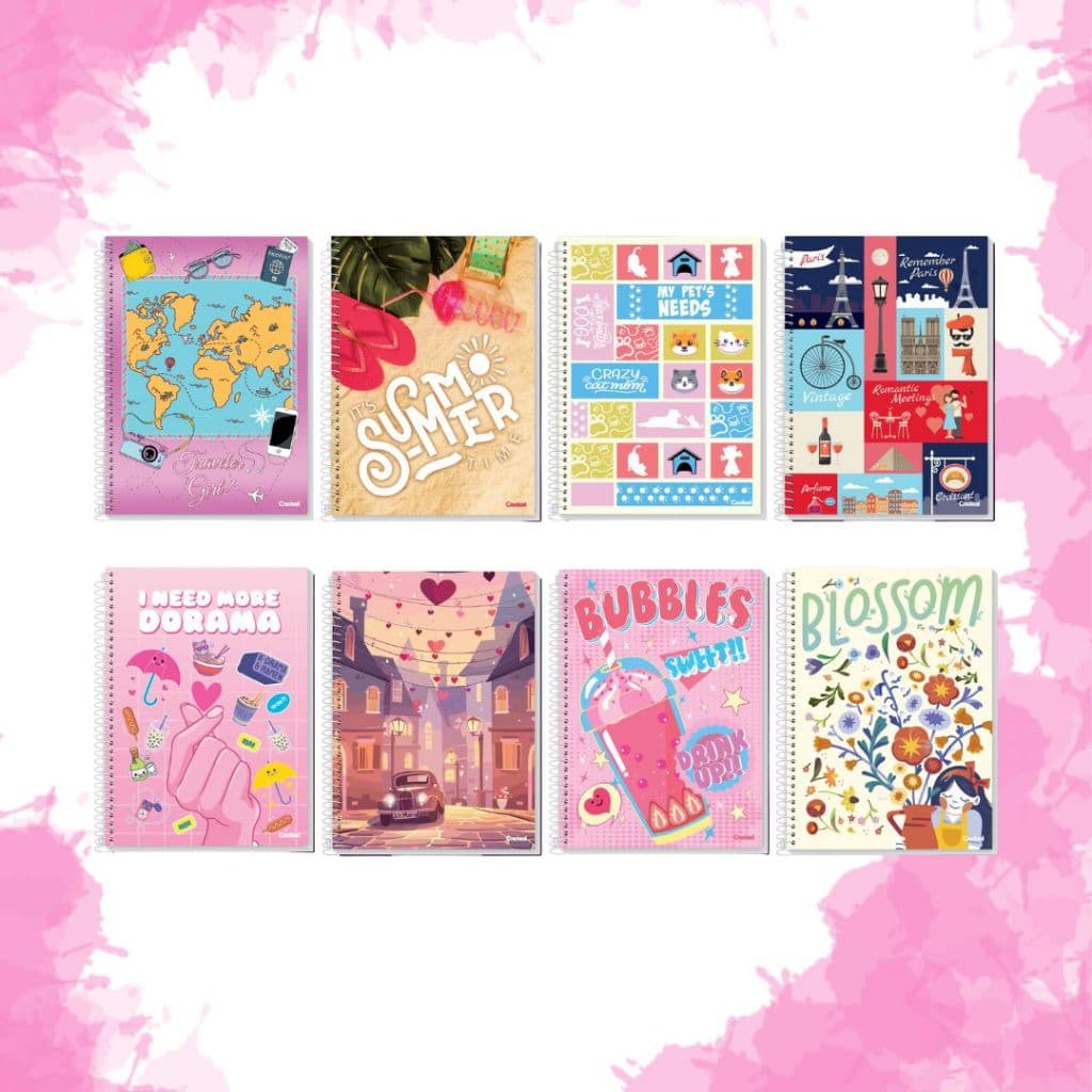 Caderno Universitário Capa Dura 10 Matérias 160 Folhas My Collection Feminino - Credeal