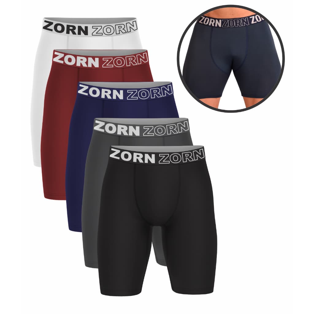 Kit 05 Cuecas Boxer Ciclista Comprida Long Leg Microfibra