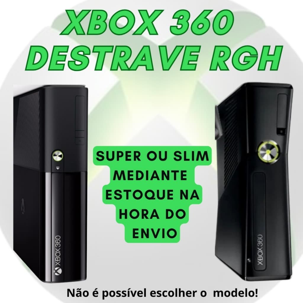 XBOX 360  - DESTRAVADO RGH -  ACOMPANHA 5 JOGOS -  c/ ENVIO FILMADO E FOTOGRAFADO