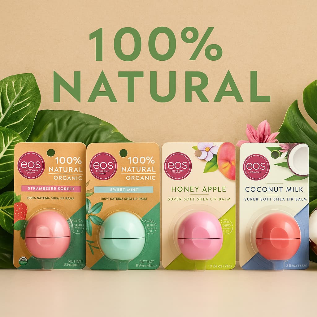 Lip Balm EOS | Hidratante Labial EOS | 100% Natural | Proteção Diária | Original