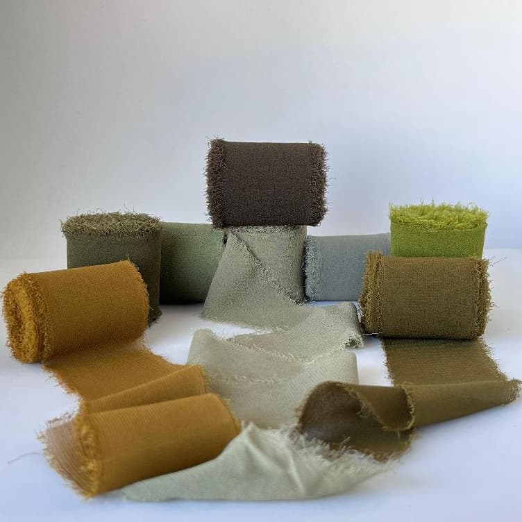 Fita Rústica Chiffon Seda 2cm x 5m Convites Casamento Formatura Festa Enfeite Decoração