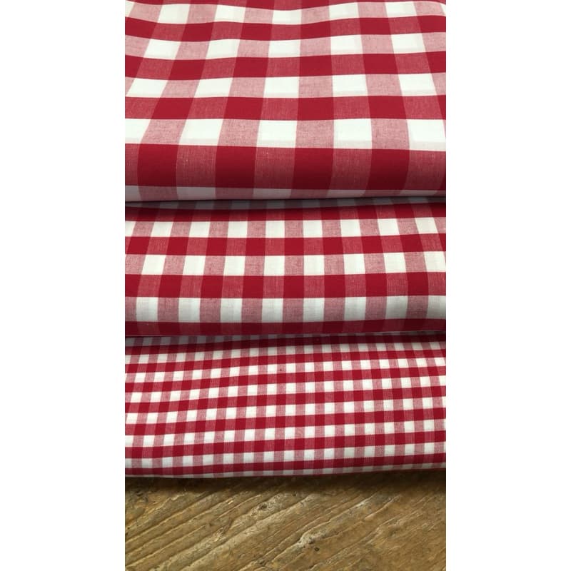 Tecido Tricoline Xadrez  Vermelho Fio Tinto 100% Algodão Versátil e Ideal para Roupas, Artesanato e Decoração (50x1,50m)