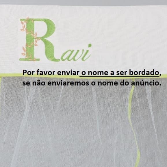 MOSQUITEIRO ( CORTINADO) PARA BERÇO AMERICANO - PERSONALIZADO C LETRA NOME DO SEU BEBÊ -VÁRIAS CORES