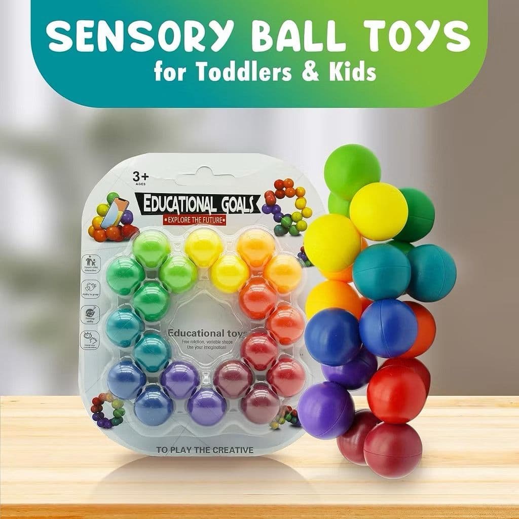 Autismo Sensorial Fidget Toy Alívio Do Estresse Ansiedade Inseparável Bola Arco-Íris ,  Montessori Infantil