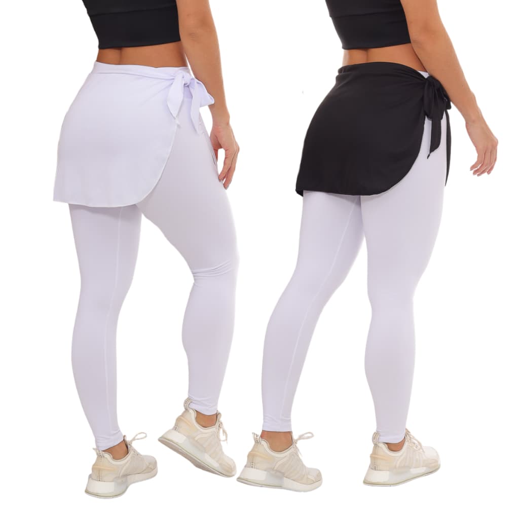 Kit 2 Tapa Bumbum Estilo Saia Fitness Roupas de Academia Feminina