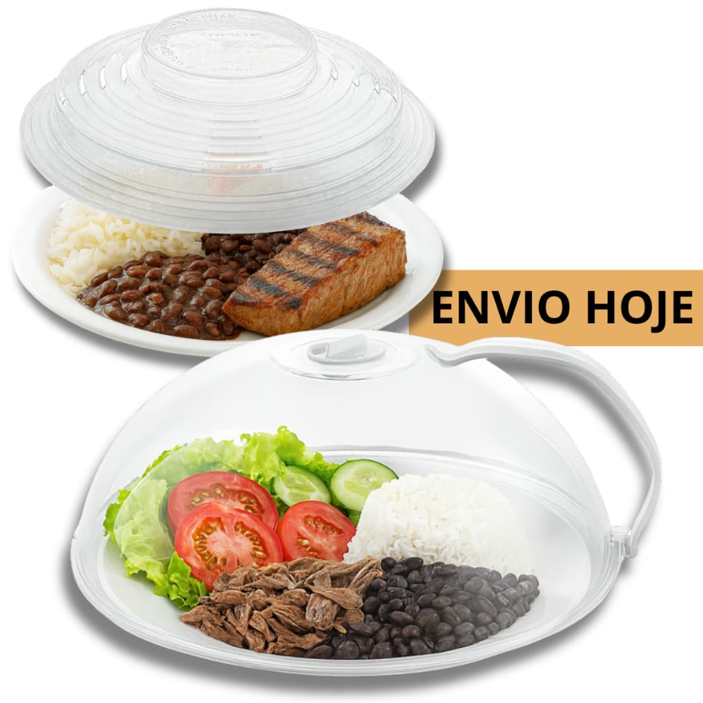 Tampa Protetora Alimentos Microondas Plástico Anti Respingo Resistente Calor Micro-ondas