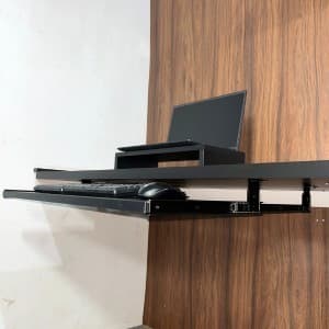 Suporte Retratil Preta Teclado Mesa PC Funcional Duravel