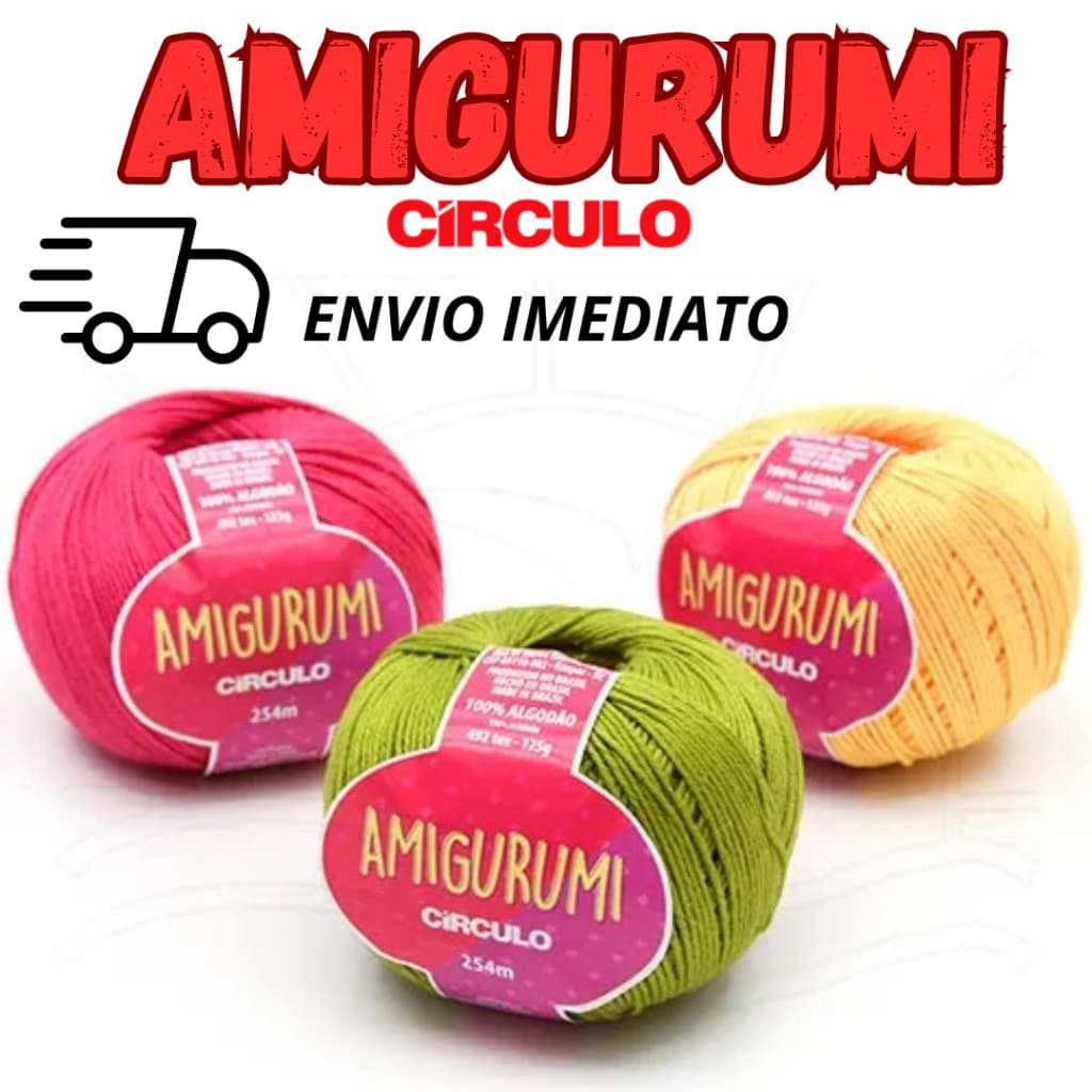 FIO AMIGURUMI CIRCULO TODAS AS CORES - 254 METROS LINHA PARA FAZER BICHINHOS EM CROCHE