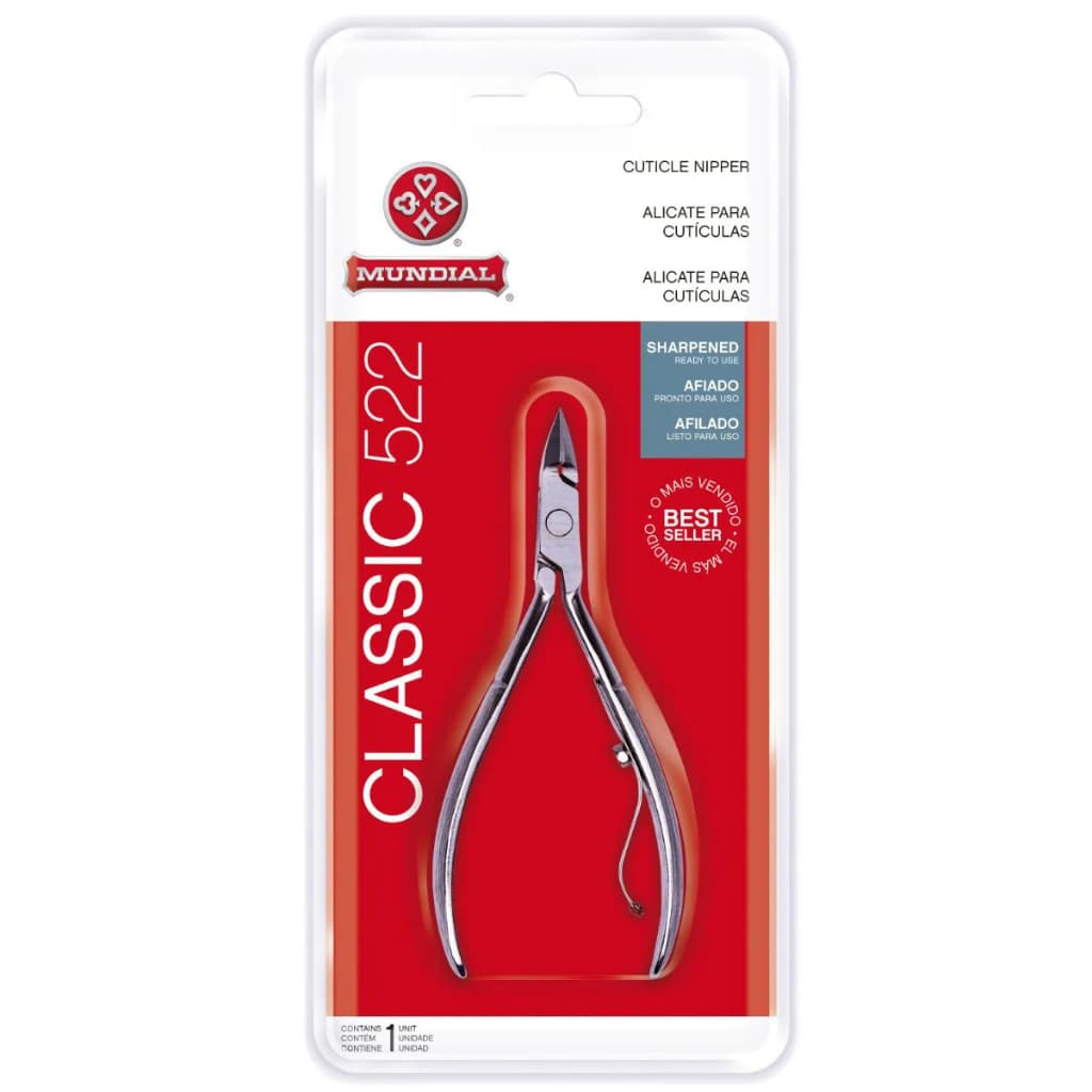 Alicate de Cutícula Unha Mundial 522 Classic Original Profissional Manicure – Aço Carbono Niquelado