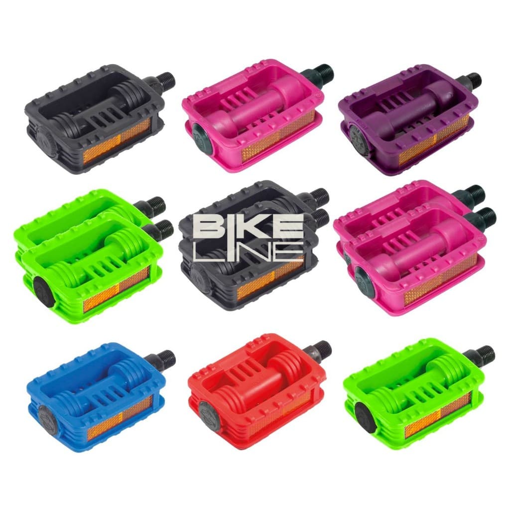 Pedal Bicicleta Infantil Mirim Colorido Para Aro 16 e Aro 20 Rosca Fina 1/2 Par Nylon Resistente