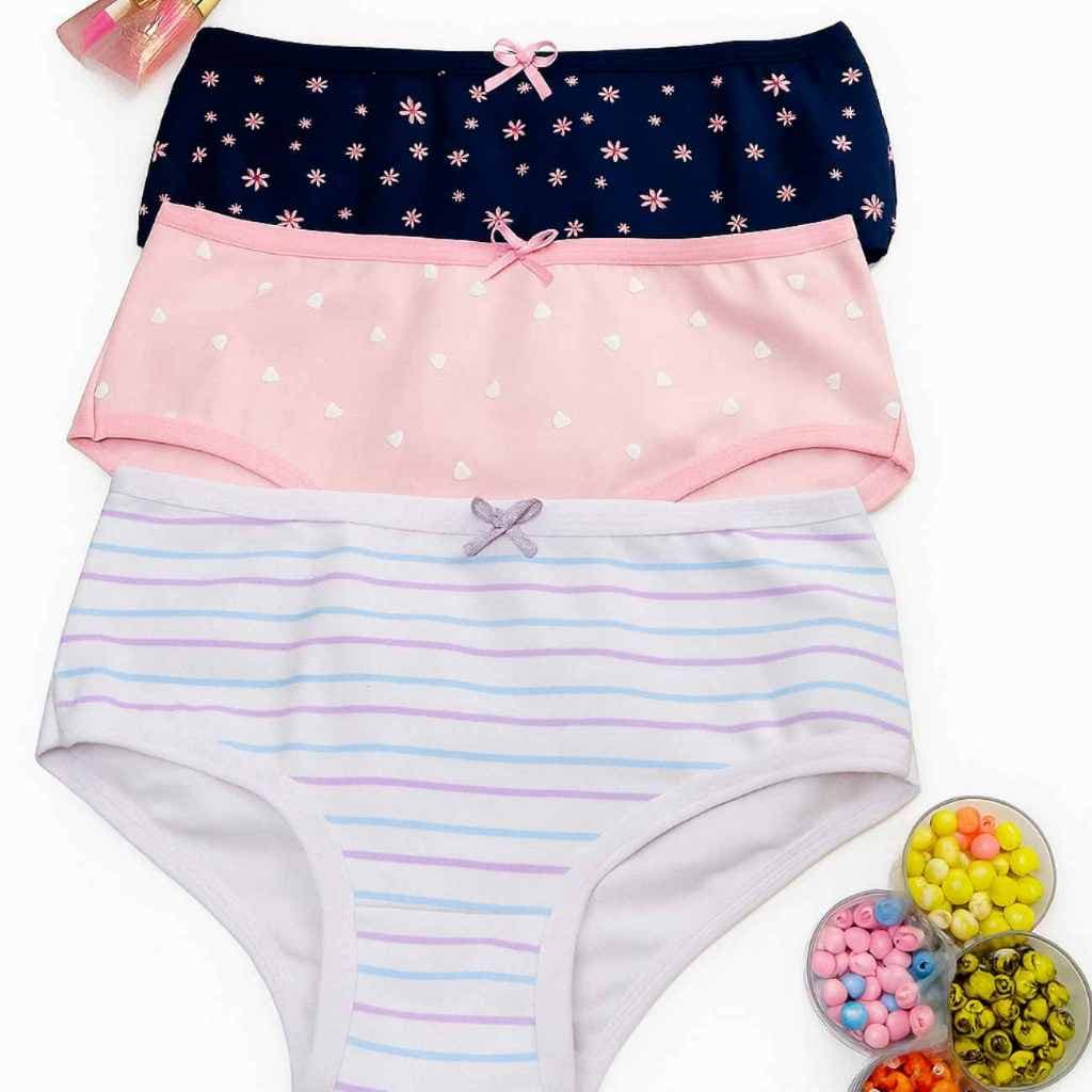 Kit 10 Calcinhas Infantil Menina em Algodão Estampadas