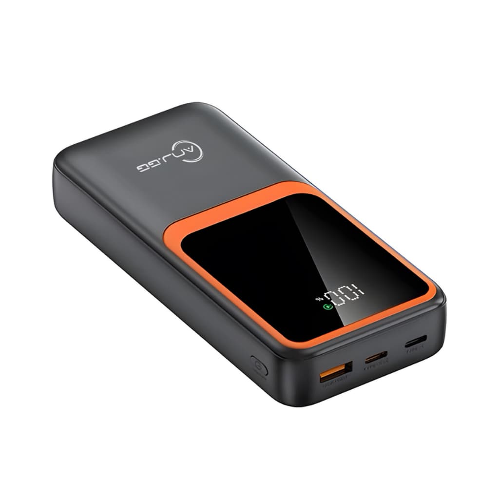 Power Bank 20000mAh 33W Super Rápido com Duas Saídas de Cabo + USB Preto