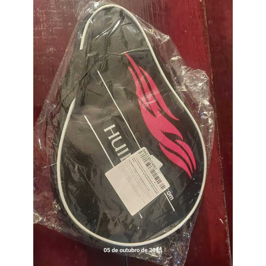 Bolsa para raquete de Tênis de mesa Huieson com espaço para bolinhas- cor preta
