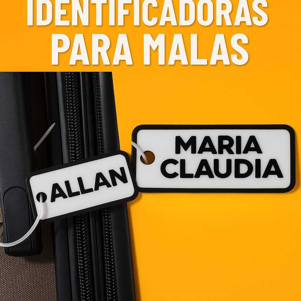 etiqueta, tag Identificador de MALA Personalizado com Nome