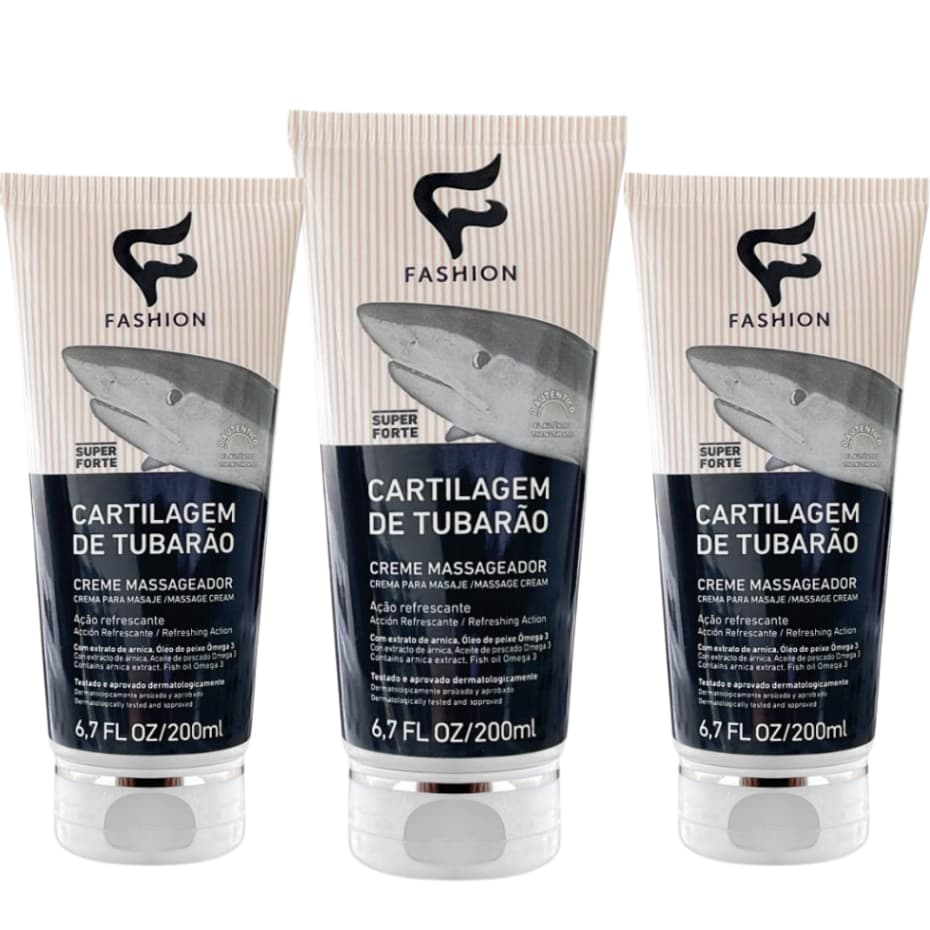 Cartilagem De Tubarão Kit Com 03 Unidades 200ml - Fashion Cosméticos