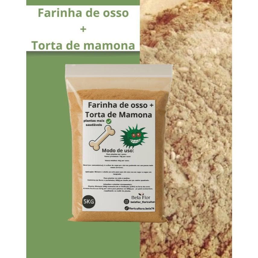 Adubo Farinha De Osso + Torta De Mamona Fertilizante Natural