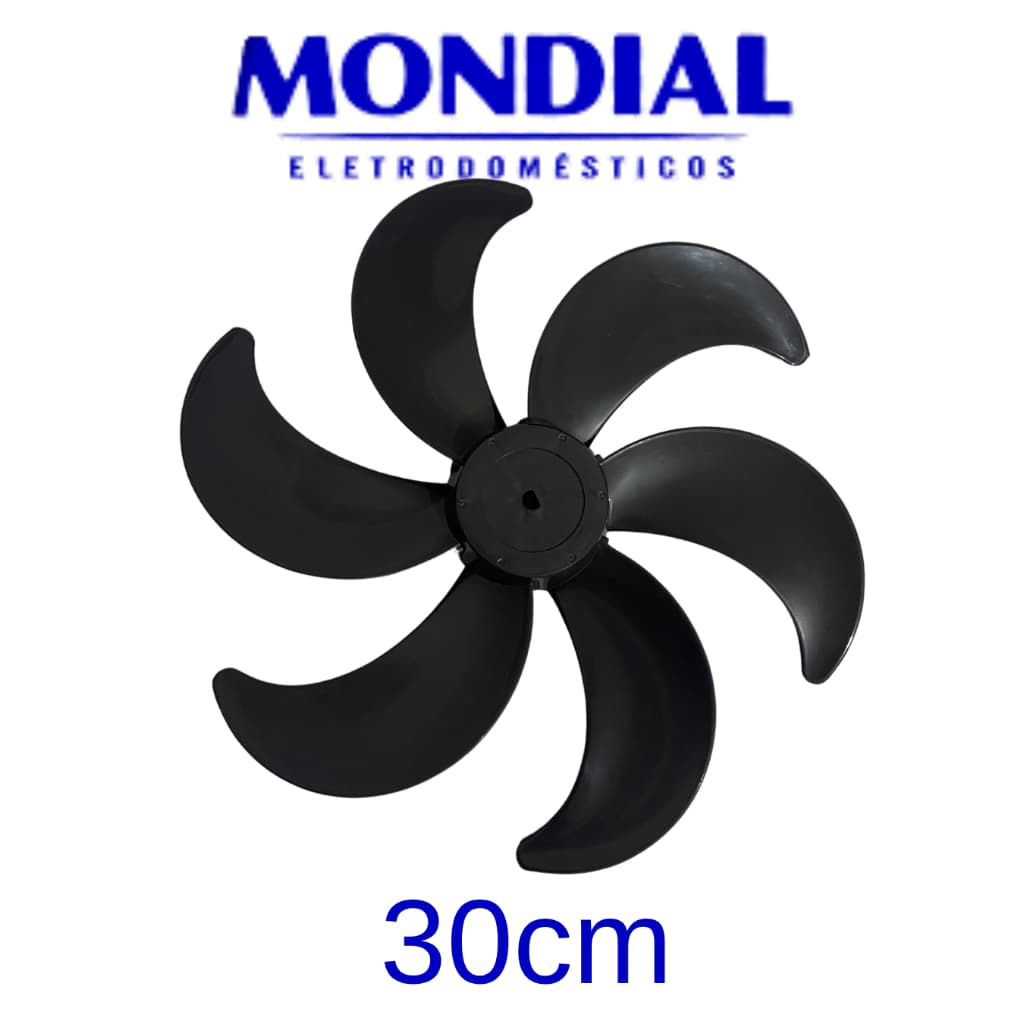 Hélice Mondial 30cm 6 Pás Encaixe Meia Lua Tipo D Compatível NV-15 / VT-31 / V-36