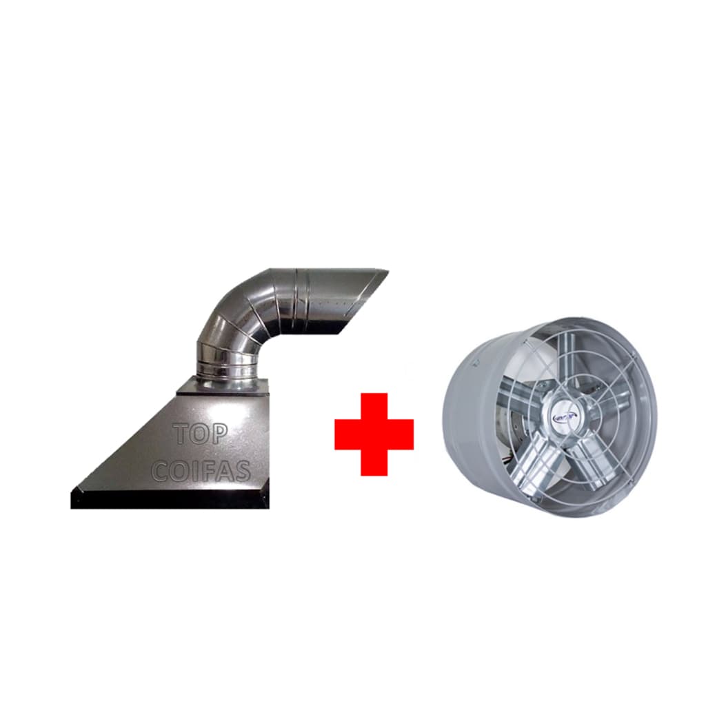 Coifa Industrial medindo 0,80 x 0,60m c/ Exaustor e Tubulação