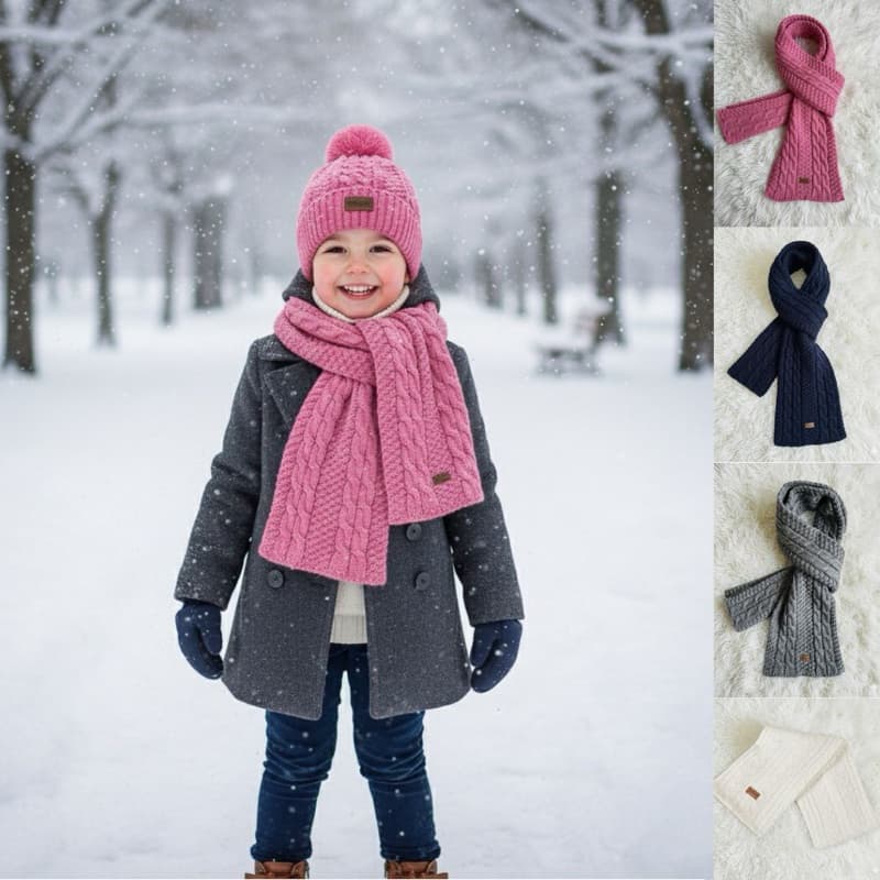 Cachecol Infantil em Tricot Tamanhos 1 a 8 Anos Menino / Menina