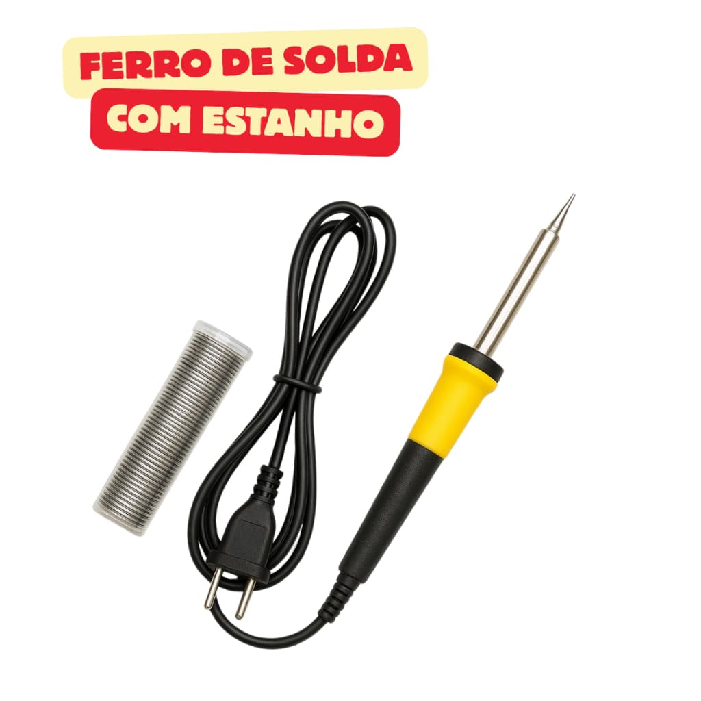 Kit Ferro De Solda Com Estanho 60W Soldador 40W 110v 220v Resistente