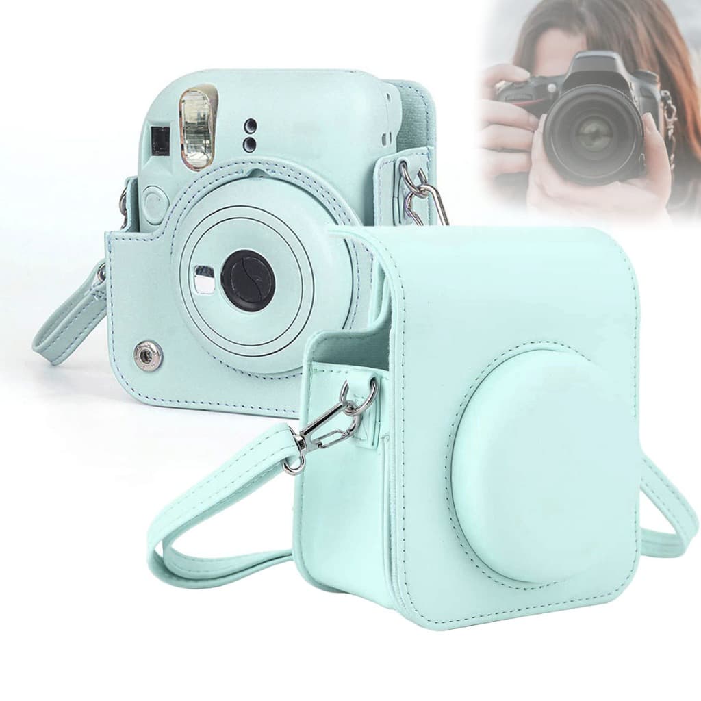 Protetor Para Câmera Instantânea Mini 12, Capa De Bolsa De Couro Pu Premium Com Alça De Ombro Ajustável Removível