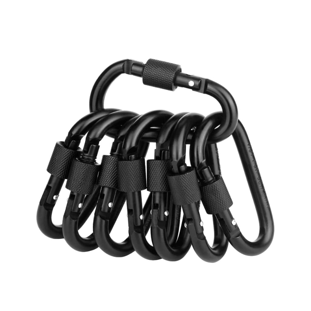 Kit 7 Mosquetãos Com Bloqueio Para Viagens Ao Ar Livre