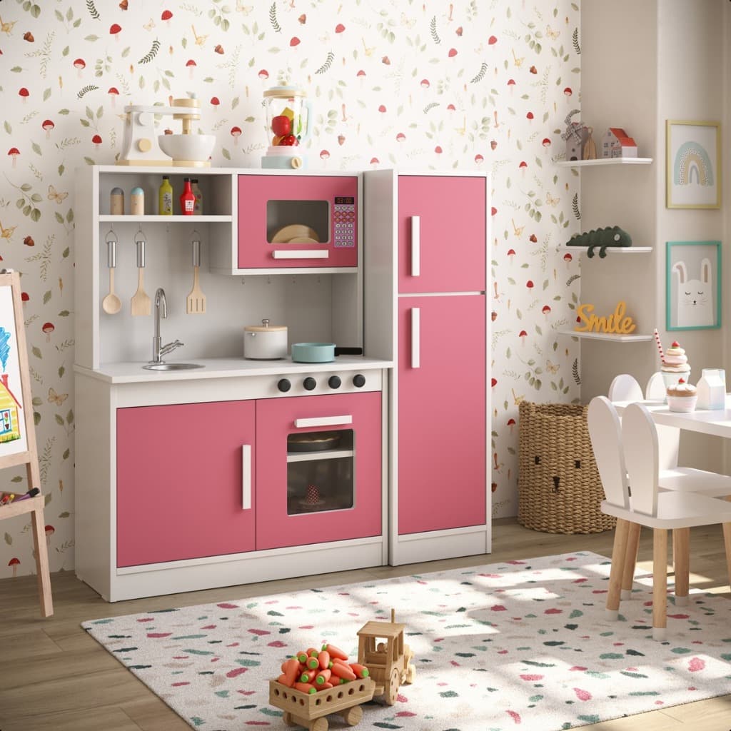 Cozinha Infantil Completa com Refrigerador Pia Fogão e Microondas MDF/MDP Criança