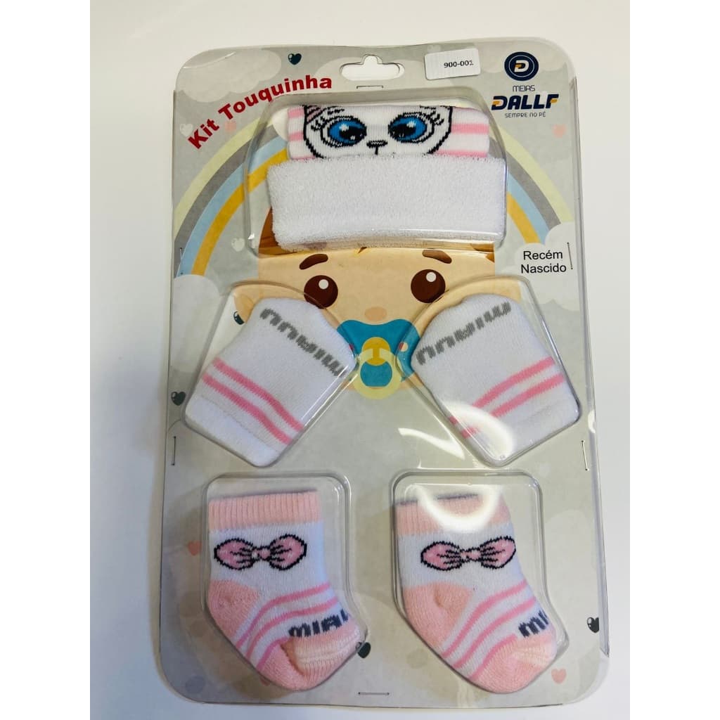 Kit Recém Nascido Touquinha Meia Luva Bebê Reborn Boneca