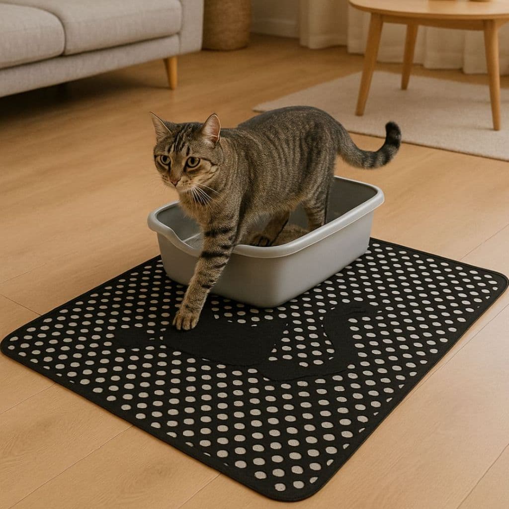 Tapete Higiênico Para Gato Coletor De Areia - Preto