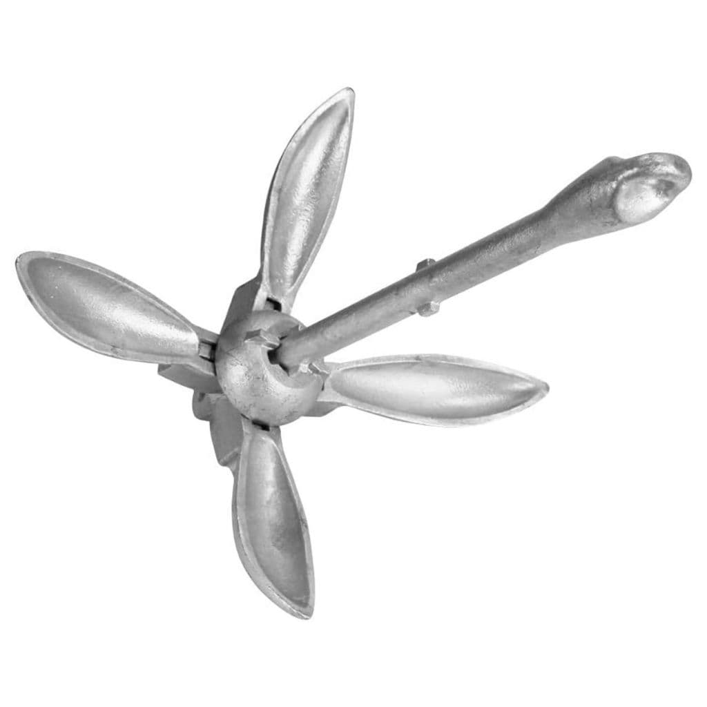 Âncora Folding Dobrável Galvanizada a Fogo 2,5KG Caiaque Jet Ski Barcos Lanchas Abre e Fecha Fácil