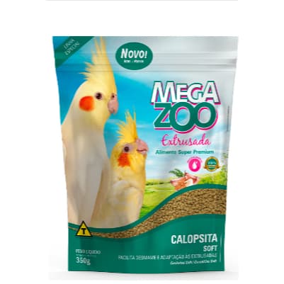 Ração Extrusada Para Pássaros Calopsita Soft 350g Megazoo