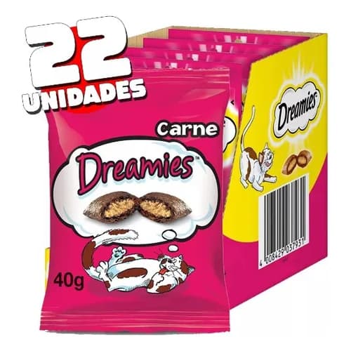 Petisco Dreamies Biscoitos Para Gatos Adultos - Caixa com 22 unidades  - Escolha o sabor