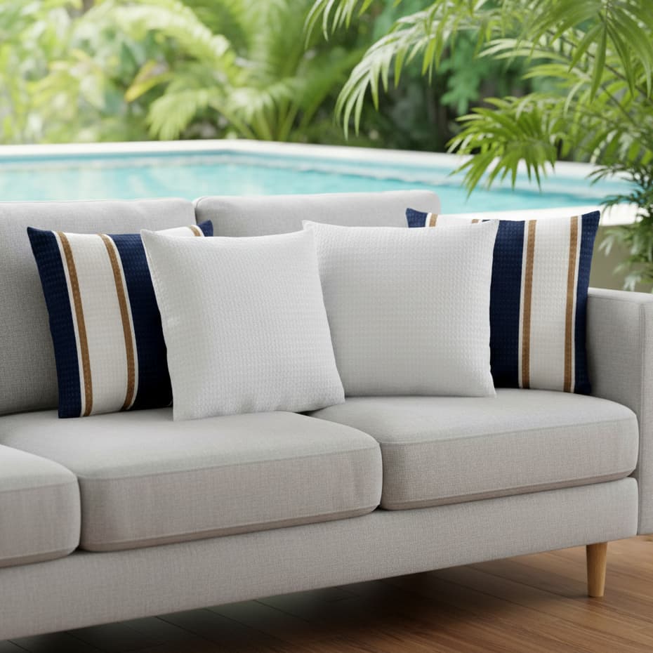 Kit 4 Capas de Almofada 40x40 Piquet Favinho – Textura Elegante com Zíper Invisível | Decor Sofá e Cama