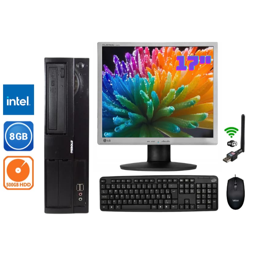 Computador Completo Intel i3 Com 8gb ram Ddr3 HD 500gb Sata Wifi Trabalho Estudo Tela 17" Diebold