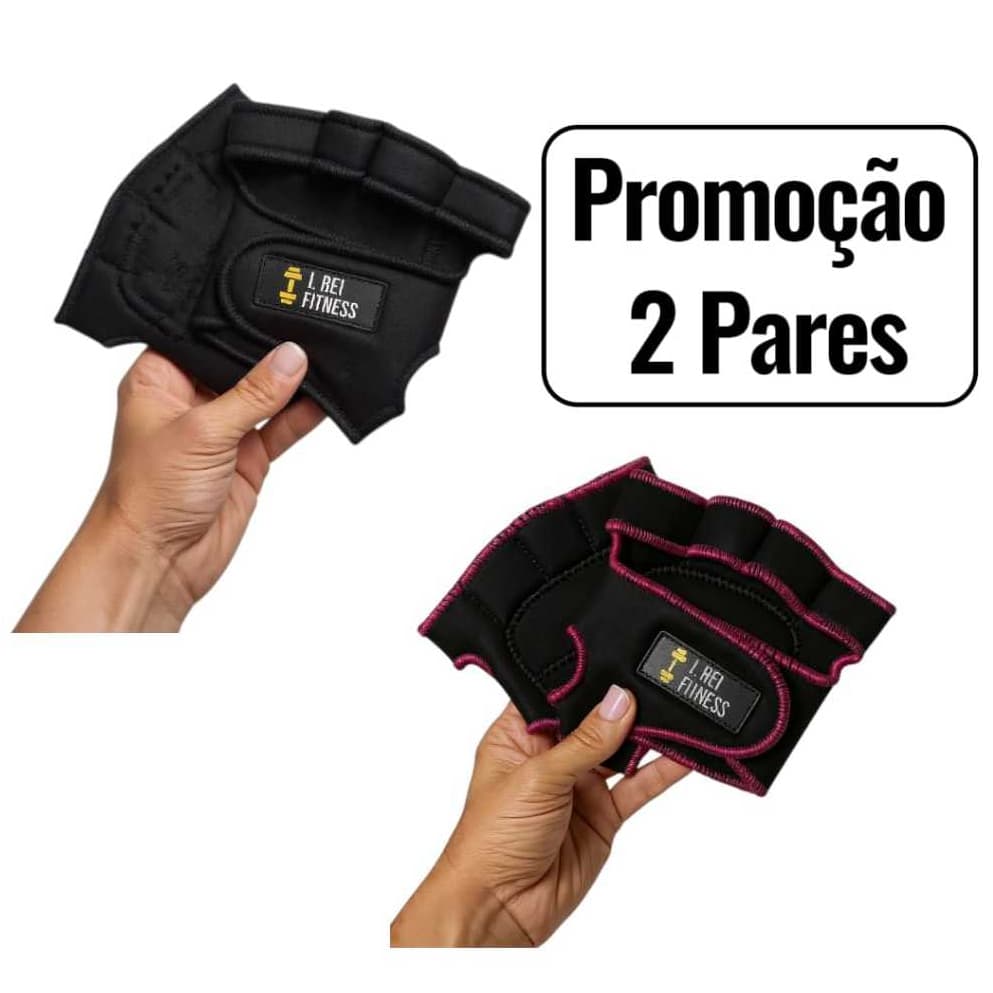 Luva Feminina Kit 2 Pares Meio Dedo Para Levantamento de Peso Antiderrapante Confortável Masculina