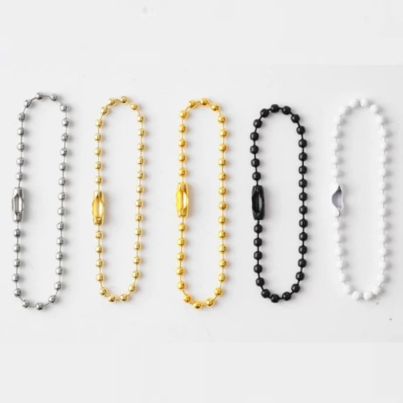 30-300 Corrente De Bolinha Ferro Com Canoa 10cm Tag Chaveiro