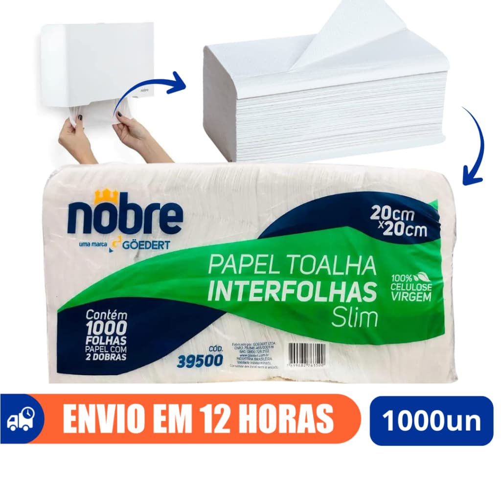 Papel Toalha Slim Premium 1000un Interfolhado Nobre