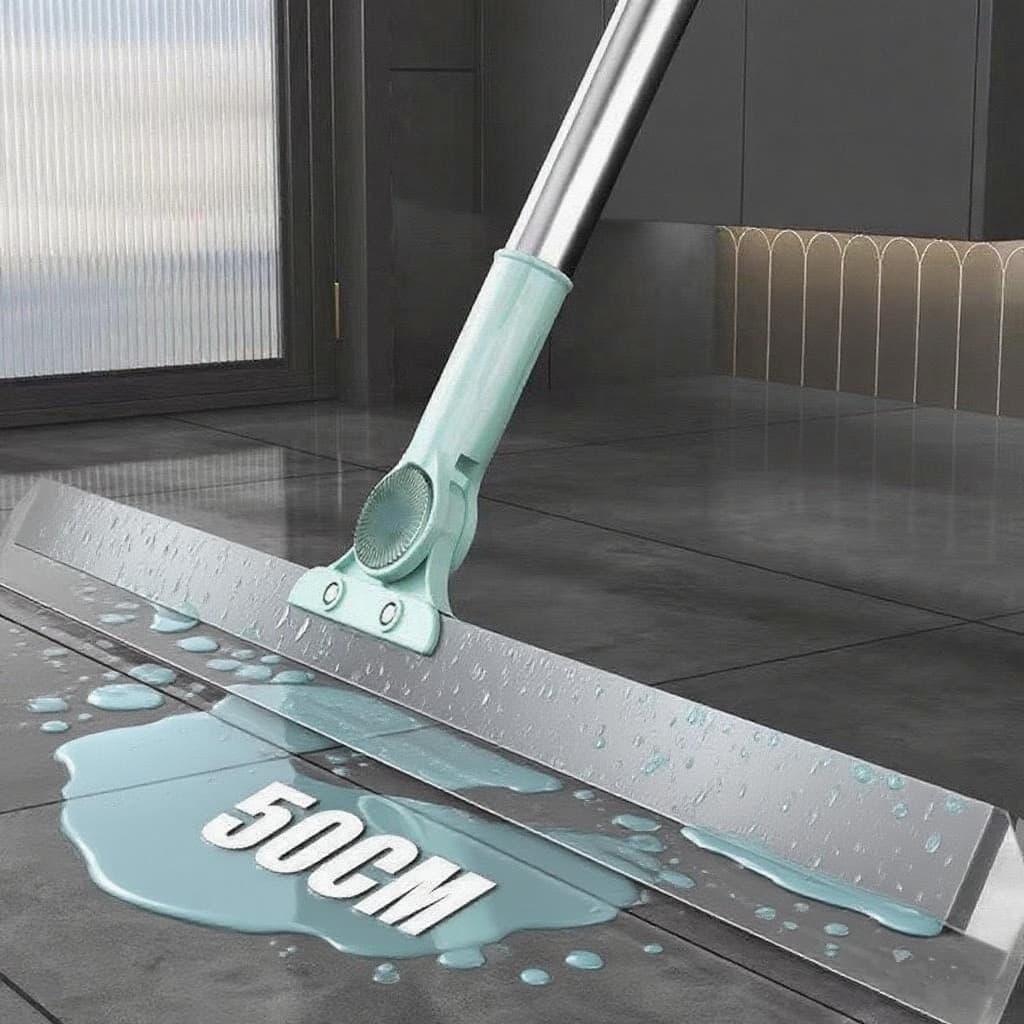 Rodo de Silicone Para Limpeza de Piso 2 em 1 Vassoura e Limpador de Vidros para Uso Duplo Seco e Molhado