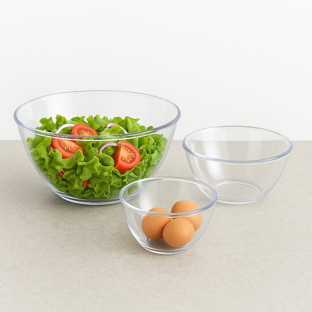Kit 3 Saladeira Bowl Cristal Vasilha Tigela Cozinha Acrílico Resistente