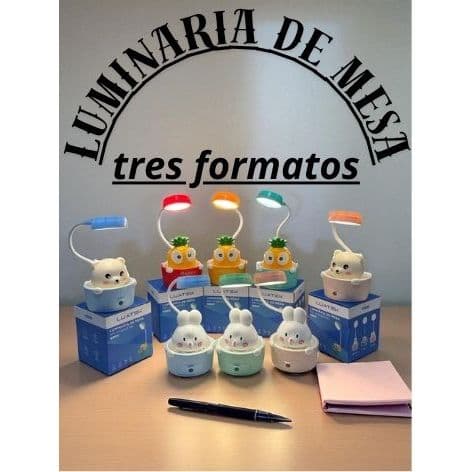 🖍️ Luminária de Estudo Luatek ZB-7002 – LED + Apontador Integrado, 3 Formatos Divertidos