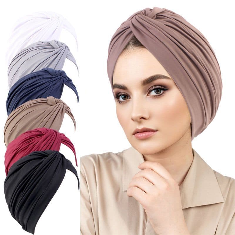 Turbante Chapéu Feminino Indiano Elástico Fechado Estiloso várias cores