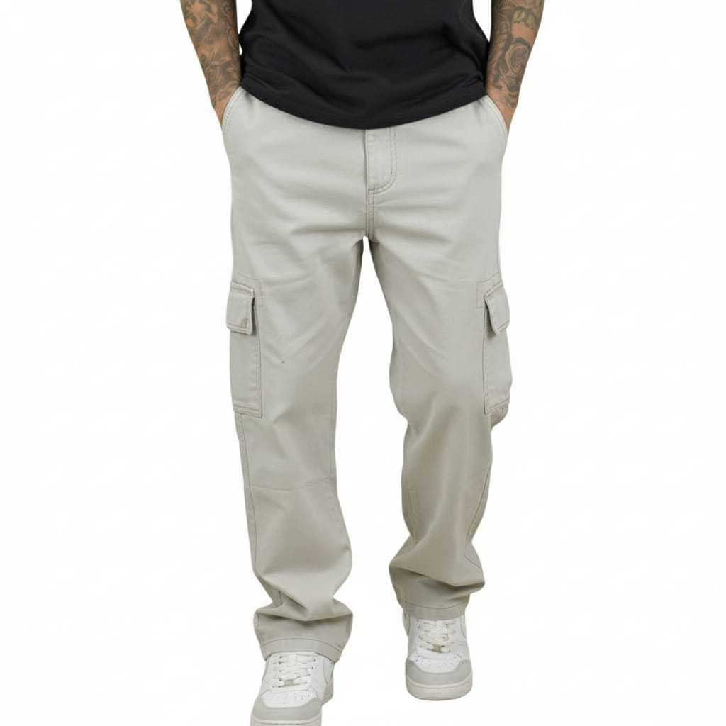 CALÇA CARGO MASCULINA E FEMININA LARGA 6 BOLSOS SARJA UNISSEX ESTILO SKATE