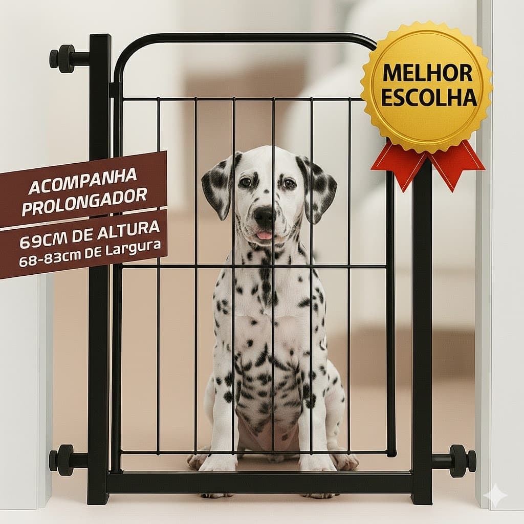 Portão Segurança Pet Grade Aramado de Proteção Para Crianças Cães e Outros Pets Acompanha Extensor de 10cm