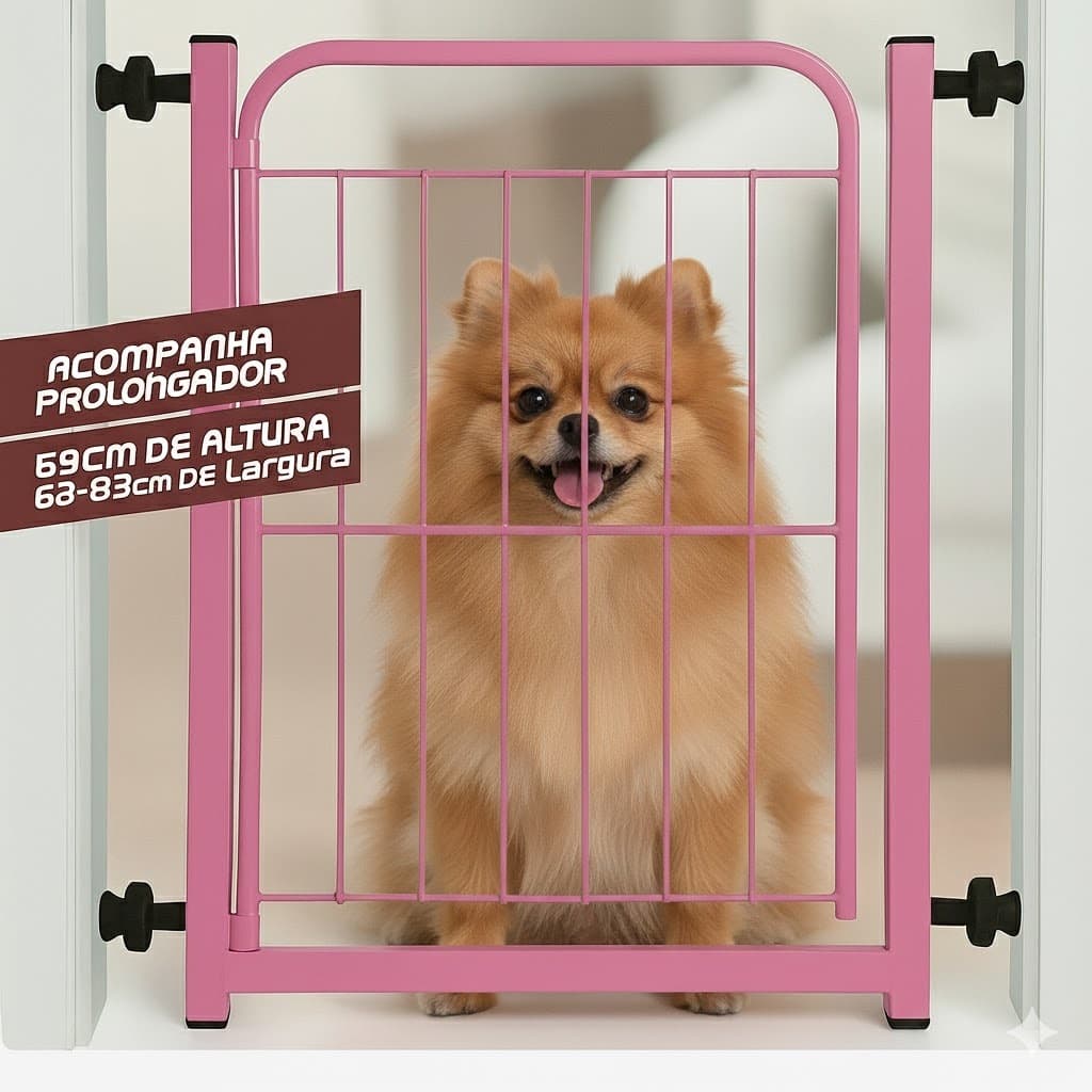 Portão Pet Grade Aramado de Proteção Para Crianças Bebês  e Cães Com Extensor de 10cm