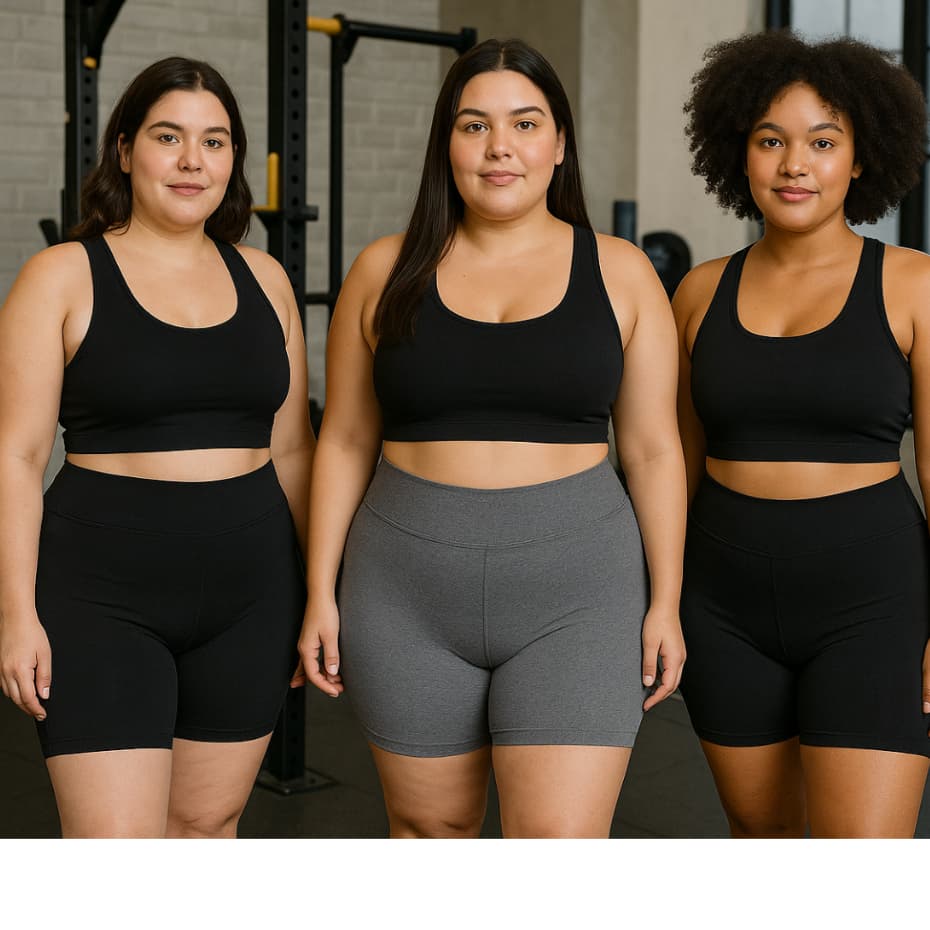 Kit 3 Short Plus Size Fitness Feminino Curto Cintura Alta