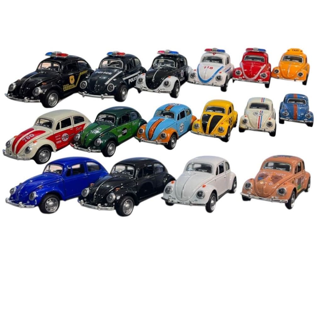 Carrinho De Ferro Fusca 1/32 Miniatura Coleção Polícia Federal Bombeiro Taxi Cores Variadas