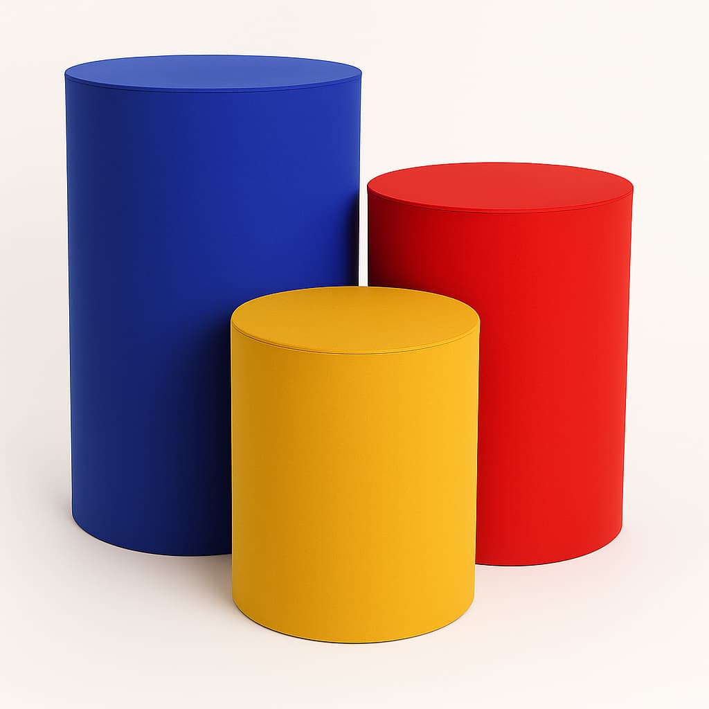 Trio de Capas para Cilindros – Kit em Helanca Premium para Festa, Painel e Mesa Decorada