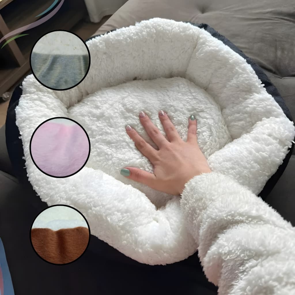 Caminha Pet Redonda Cachorro Gato Cama Confortável Sherpa Inverno Pelo de Carneiro Frio Pets Quente